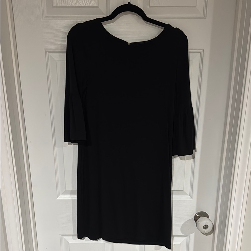 Elegant Black Dress with Flared Sleeves